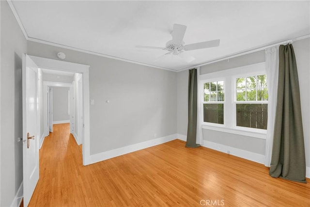 310 Hermosa, Long Beach, CA 90802 - spare room featuring light wood-style floors, ceiling fan, crown molding, and a smoke detector