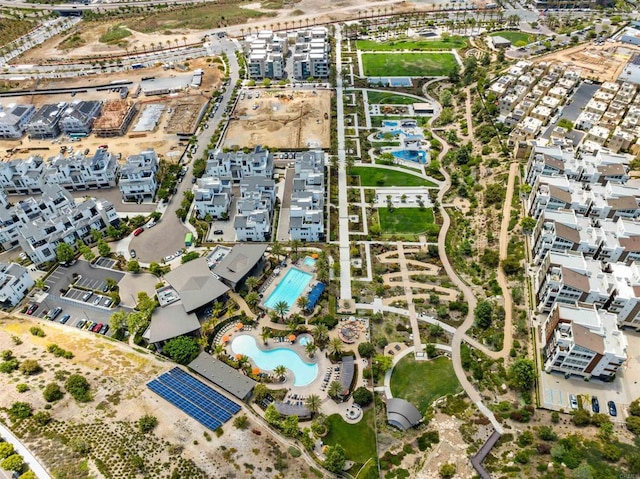 2896 Via Alta Pl, San Diego, CA 92108 - aerial view of property and surrounding area with a pool