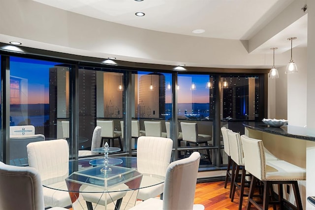 200 Harbor Dr Unit 1502, San Diego, CA 92101 - dining room featuring wood finished floors and recessed lighting
