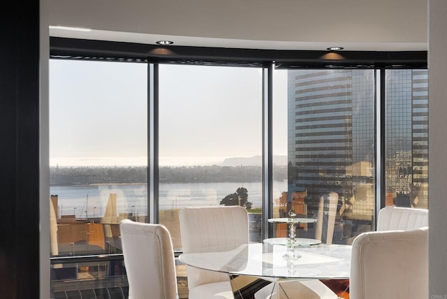200 Harbor Dr Unit 1502, San Diego, CA 92101 - dining area featuring a water view