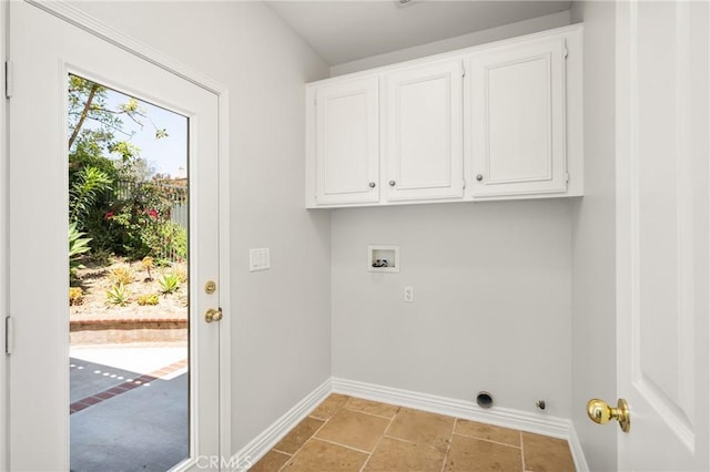 10108 Marchant Ave, Tustin, CA 92782 - laundry room with cabinet space, hookup for a washing machine, and baseboards