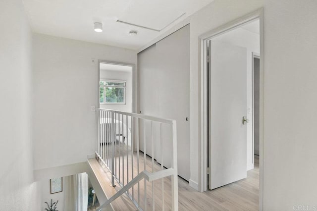 5377 Lake Murray Blvd, La Mesa, CA 91942 - hall with an upstairs landing and light wood-type flooring