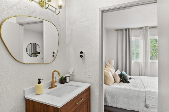 5377 Lake Murray Blvd, La Mesa, CA 91942 - ensuite bathroom with vanity and a textured wall