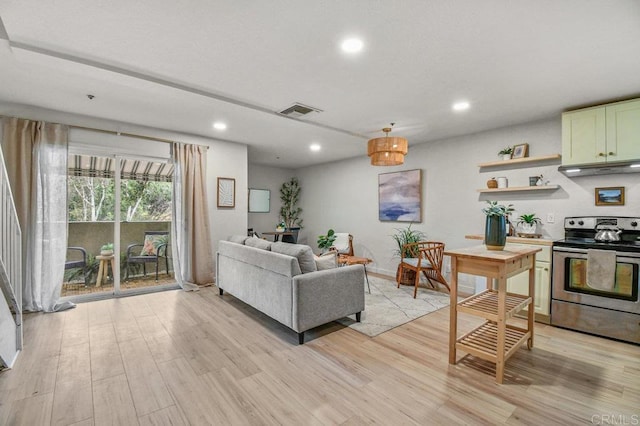 5377 Lake Murray Blvd, La Mesa, CA 91942 - living room with light wood-style floors, recessed lighting, and baseboards
