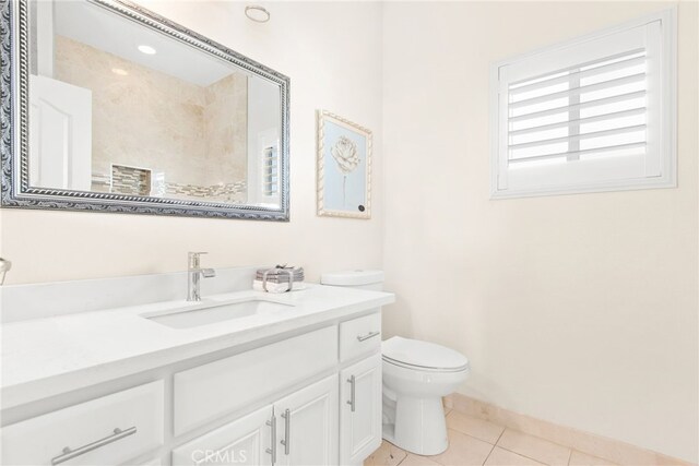 18559 Stonegate Ln, Rowland Heights, CA 91748 - full bath featuring toilet, vanity, tile patterned floors, and a tile shower