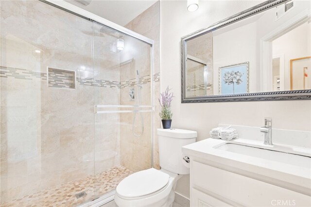 18559 Stonegate Ln, Rowland Heights, CA 91748 - full bathroom featuring toilet, vanity, and a shower stall