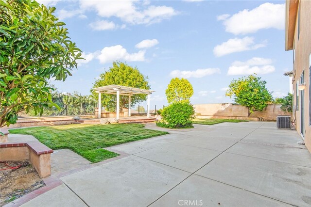 18559 Stonegate Ln, Rowland Heights, CA 91748 - view of patio featuring a pergola and central air condition unit