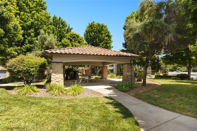 35 Veneto Cir, Chico, CA 95926 - view of community with a lawn and a gazebo