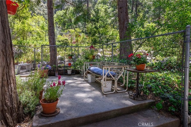 9091 Mountain View Dr, Forest Falls, CA 92339 - balcony with a patio and a view of trees