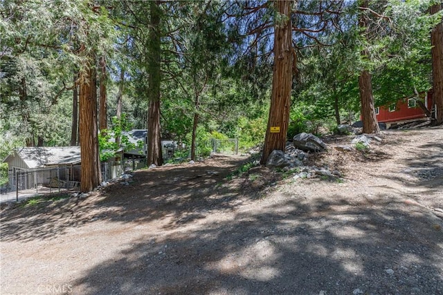 9091 Mountain View Dr, Forest Falls, CA 92339 - view of yard featuring a forest view