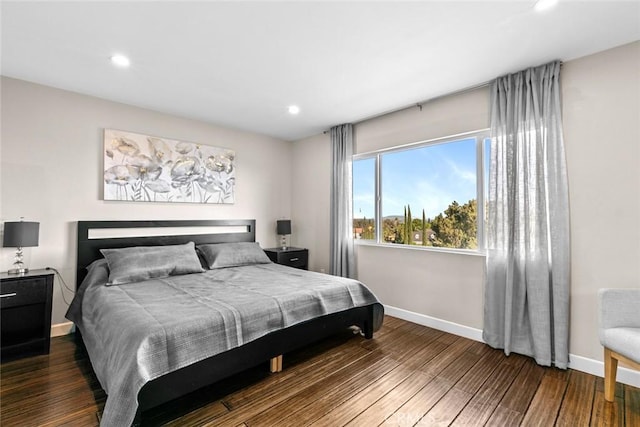 18534 Dylan St, Porter Ranch, CA 91326 - bedroom with baseboards, recessed lighting, and dark wood finished floors
