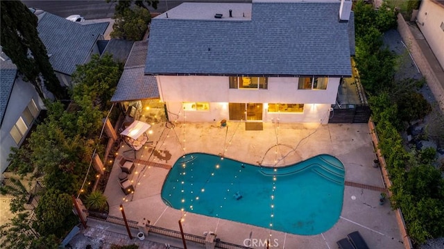 18534 Dylan St, Porter Ranch, CA 91326 - aerial view of property and surrounding area with a pool