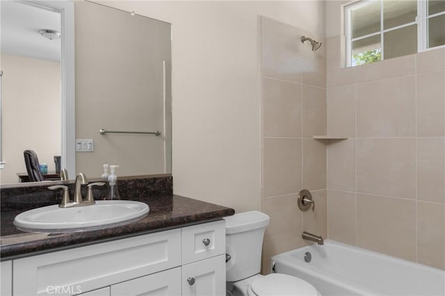 8640 Erika Ct, Atascadero, CA 93422 - bathroom with toilet, vanity, and shower / bathtub combination