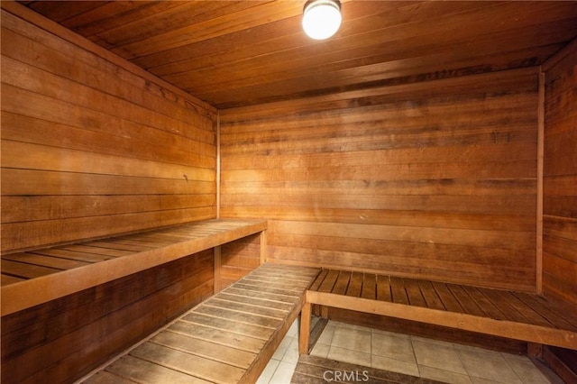 1222 N Olive Dr Unit 409, West Hollywood, CA 90069 - relaxing sauna / steam room featuring wood ceiling and wood walls