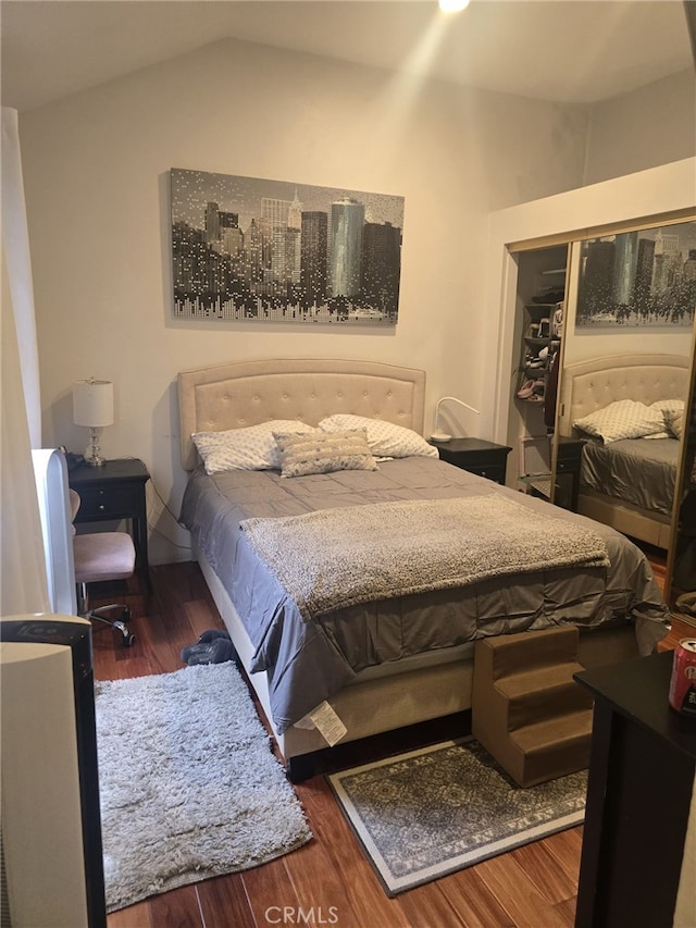 28151 Montecito Unit 36, Laguna Niguel, CA 92677 - bedroom with wood finished floors and vaulted ceiling