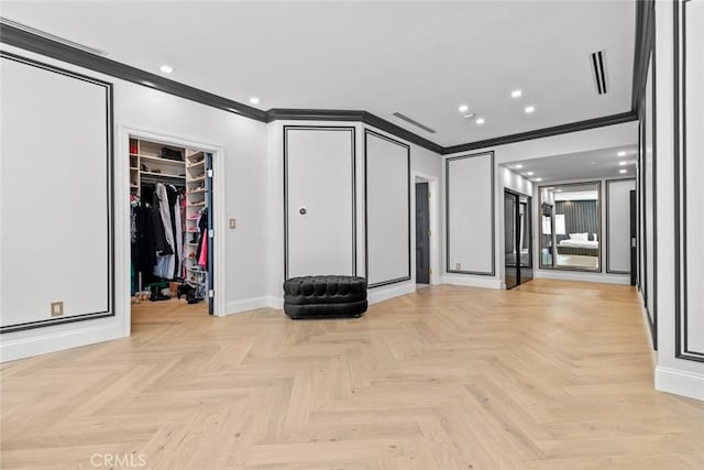 2223 Flintridge Dr, Glendale, CA 91206 - interior space with ornamental molding, baseboards, and recessed lighting