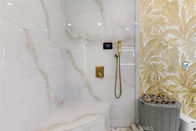 2223 Flintridge Dr, Glendale, CA 91206 - bathroom with a marble finish shower