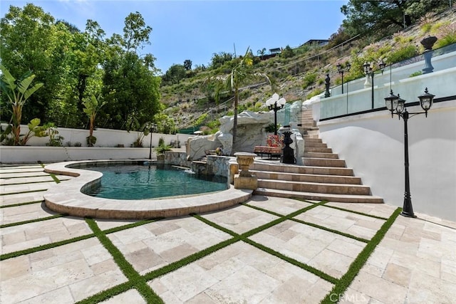 2223 Flintridge Dr, Glendale, CA 91206 - view of pool with a patio area and stairs