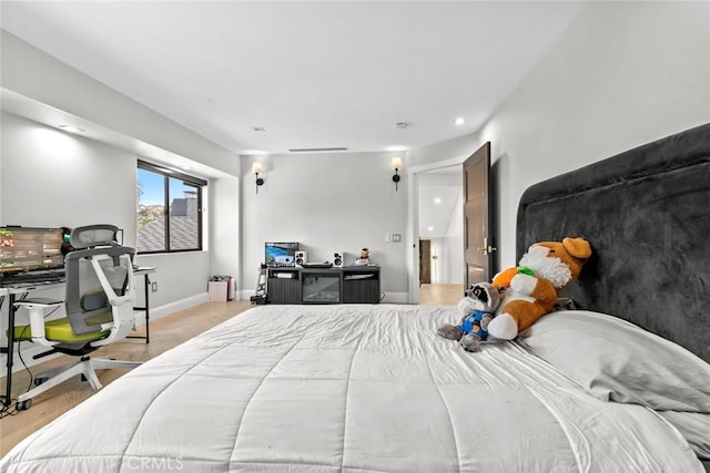 2223 Flintridge Dr, Glendale, CA 91206 - bedroom with light wood-style floors and baseboards
