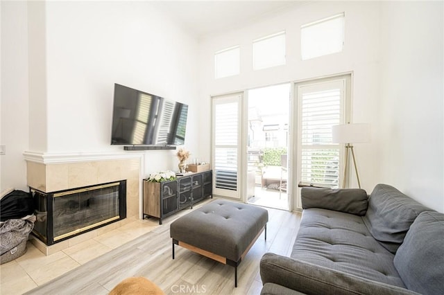 2233 Martin Unit 411, Irvine, CA 92612 - living area with a tile fireplace