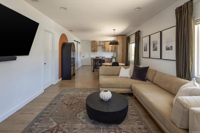 1958 Edgemont St, San Diego, CA 92102 - living area featuring light wood-style floors, recessed lighting, and baseboards