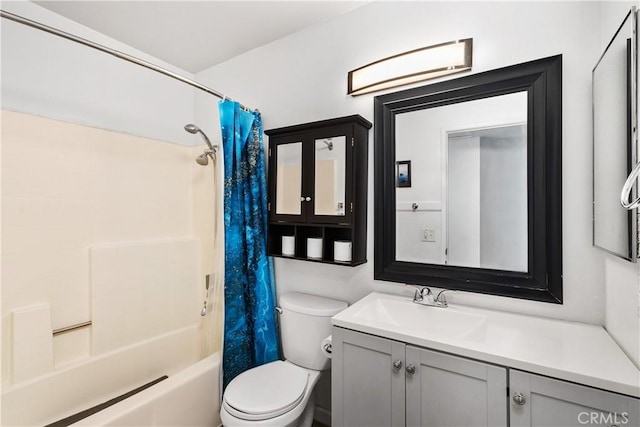 27747 Wakefield Rd, Castaic, CA 91384 - bathroom featuring toilet, shower / bath combination with curtain, and vanity