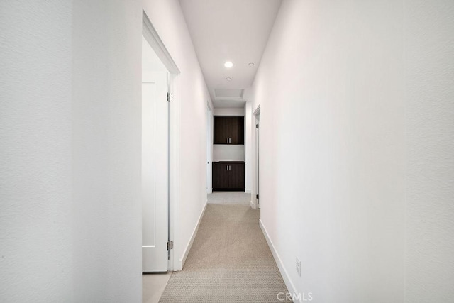 35806 Mccarthy St, Palm Desert, CA 92211 - corridor with baseboards, light colored carpet, and recessed lighting