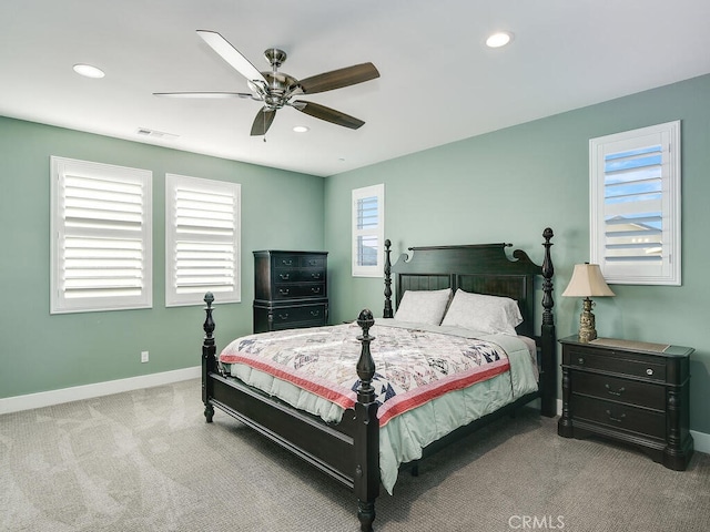 374 Ventasso Way, Fallbrook, CA 92028 - carpeted bedroom featuring recessed lighting, baseboards, and ceiling fan
