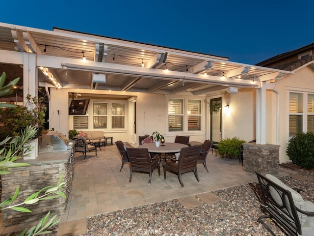 374 Ventasso Way, Fallbrook, CA 92028 - view of patio / terrace with a pergola, outdoor dining space, and an outdoor kitchen