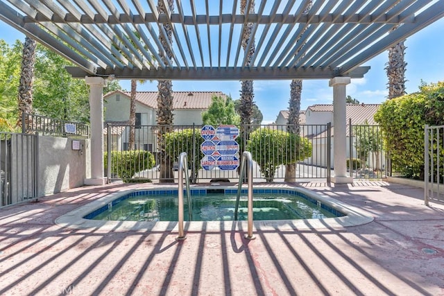 37940 42nd St E Unit 125, Palmdale, CA 93552 - view of swimming pool with a pergola and a patio