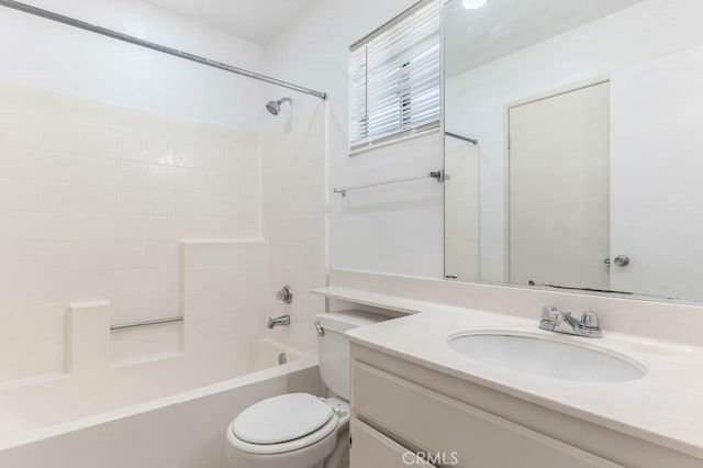 37940 42nd St E Unit 125, Palmdale, CA 93552 - bathroom featuring toilet, vanity, and shower / washtub combination