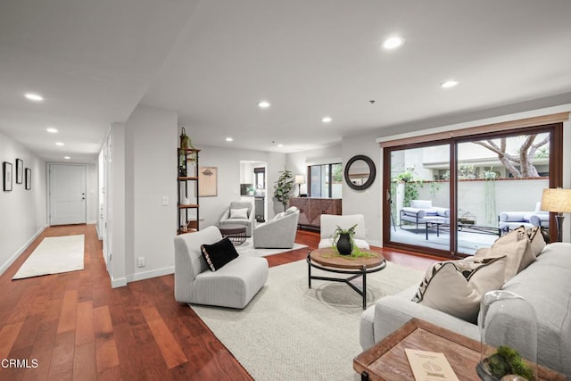 1000 E California Blvd Unit 108, Pasadena, CA 91106 - living area featuring wood finished floors, recessed lighting, and baseboards