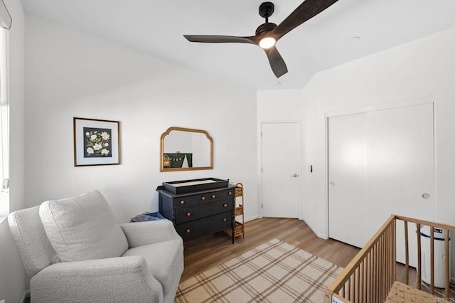 5485 Seacliff Pl Unit 106, San Diego, CA 92154 - sitting room featuring light wood-type flooring and ceiling fan