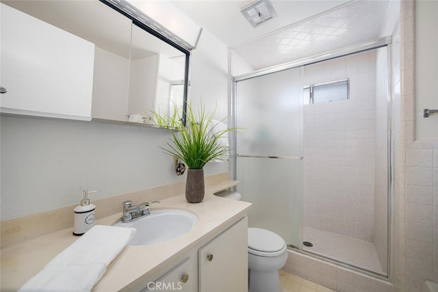 4418 Larwin Ave, Cypress, CA 90630 - bathroom featuring a stall shower, toilet, and vanity