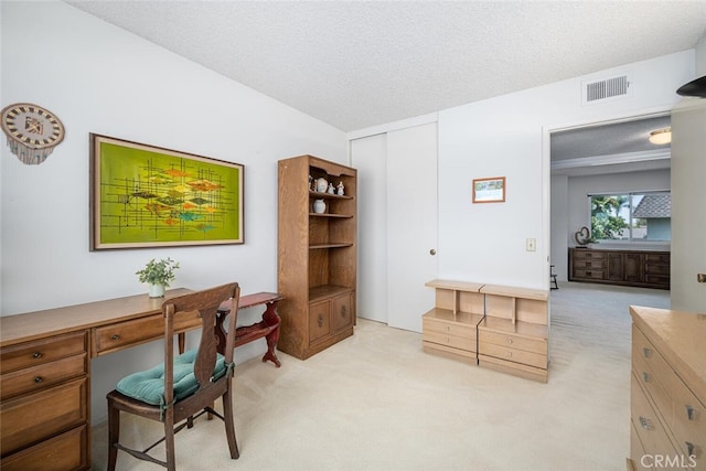 4418 Larwin Ave, Cypress, CA 90630 - office space with light colored carpet, a textured ceiling, and built in desk