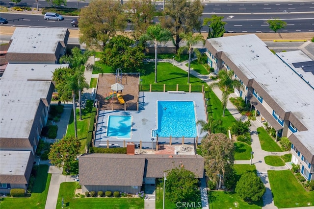 4418 Larwin Ave, Cypress, CA 90630 - aerial view of a pool area