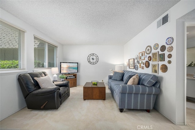 4418 Larwin Ave, Cypress, CA 90630 - carpeted living room featuring a textured ceiling