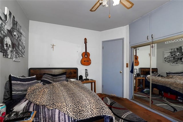 1716 N Fries Ave, Wilmington, CA 90744 - bedroom with a ceiling fan and a closet