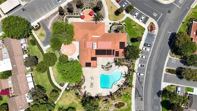 3413 Punta Alta Unit A, Laguna Woods, CA 92637 - drone / aerial view of a pool area