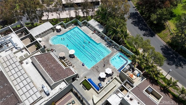 3413 Punta Alta Unit A, Laguna Woods, CA 92637 - aerial view of a pool