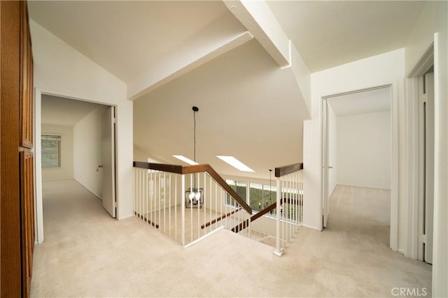 26611 Loma Verde, Mission Viejo, CA 92691 - corridor featuring carpet flooring and vaulted ceiling