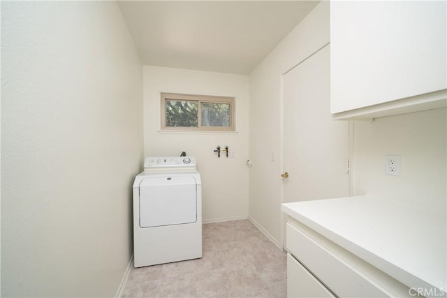26611 Loma Verde, Mission Viejo, CA 92691 - laundry room featuring washer / clothes dryer, cabinet space, and baseboards