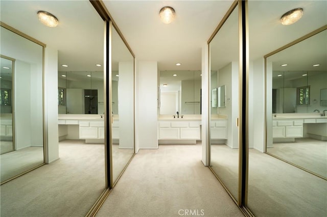 26611 Loma Verde, Mission Viejo, CA 92691 - bathroom with vanity, recessed lighting, and carpet floors