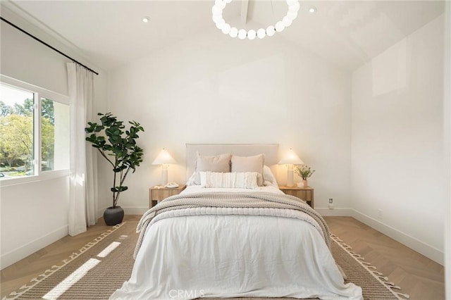 13 Lucero W, Irvine, CA 92620 - bedroom with baseboards and high vaulted ceiling