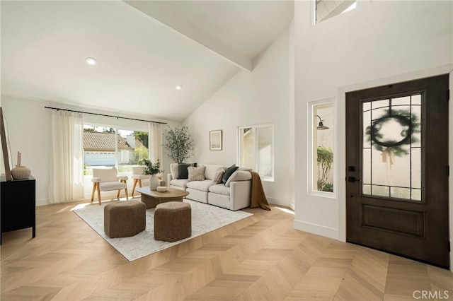 13 Lucero W, Irvine, CA 92620 - entrance foyer featuring high vaulted ceiling and baseboards