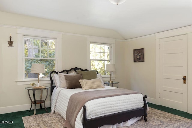1813 Wayne Ave, South Pasadena, CA 91030 - carpeted bedroom featuring vaulted ceiling and baseboards