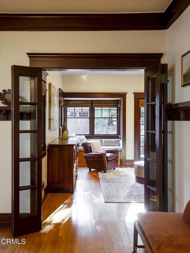 1813 Wayne Ave, South Pasadena, CA 91030 - living room with crown molding and wood finished floors