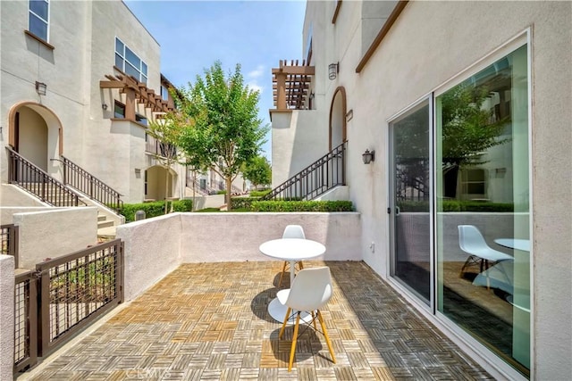 9213 Sunshine Pl, Downey, CA 90240 - view of patio with stairway