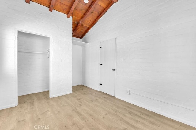 6365 Cahuilla Ave Unit 29, Palms, CA 92277 - unfurnished bedroom with wooden ceiling, light wood-style floors, and a closet