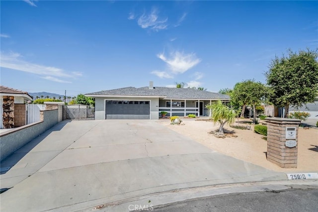 25810 San Felipe Dr, Hemet, CA 92544 - ranch-style house featuring a garage, driveway, and stucco siding